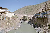 Paucartambo, the old colonial bridge spans the Mapocho river